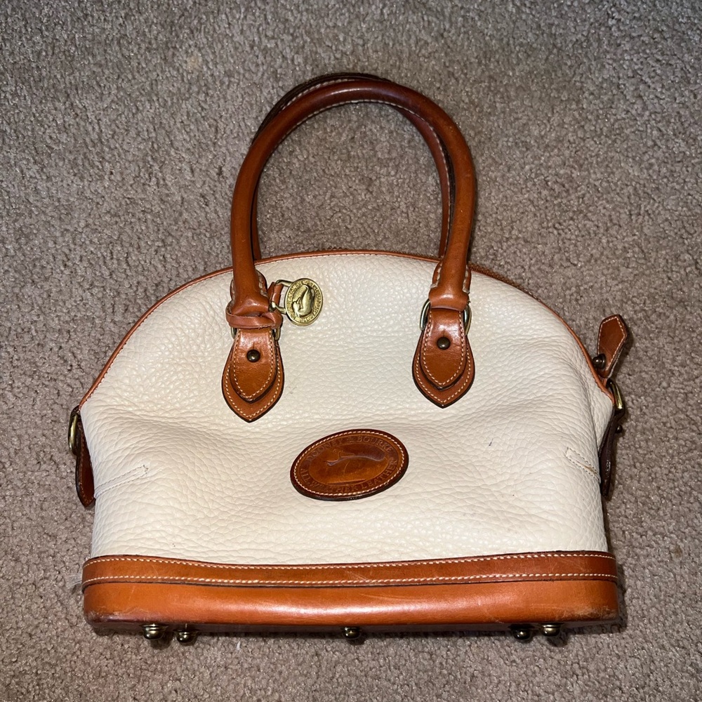 Dooney & Bourke Cream and Tan Satchel
